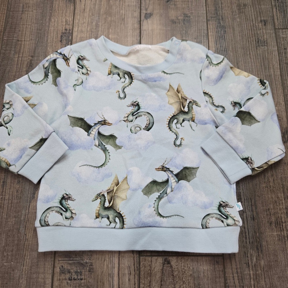 Posh Peanut Dragon Cloud Print Light Blue Sweatshirt Kids Pullover 24 Month - Picture 1 of 5